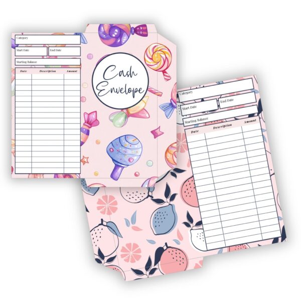 Printable cash envelope 3x3 PDF set