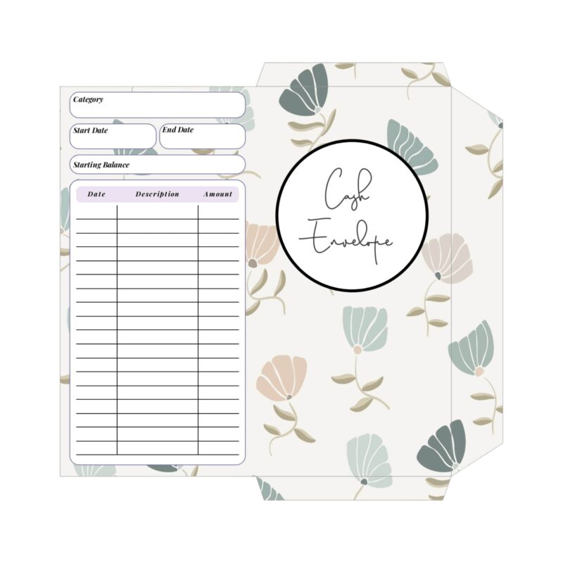 Floral money envelope for budget planning