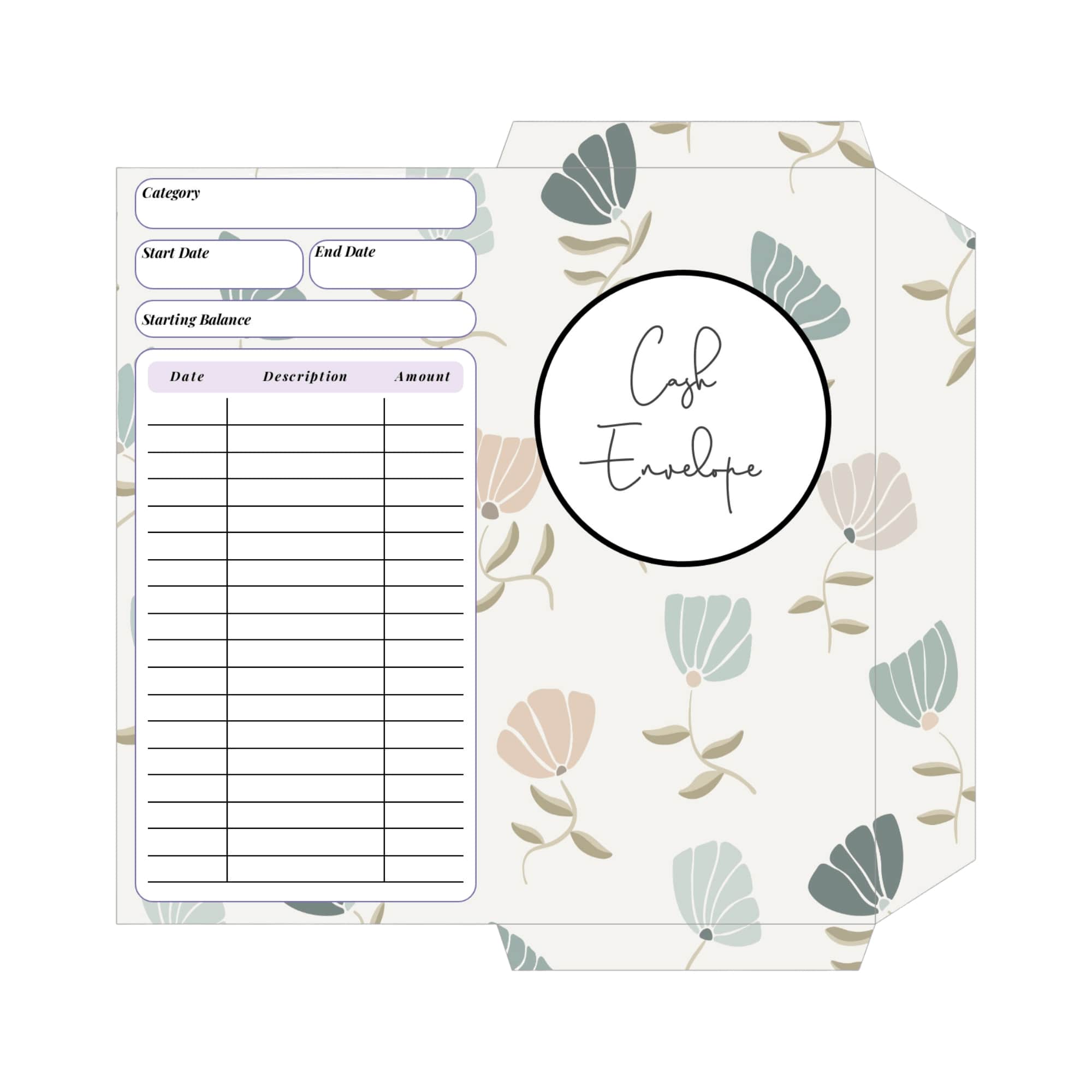 Floral money envelope for budget planning