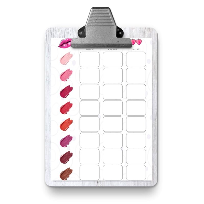 Cosmetics inventory organizer A5 page PDF