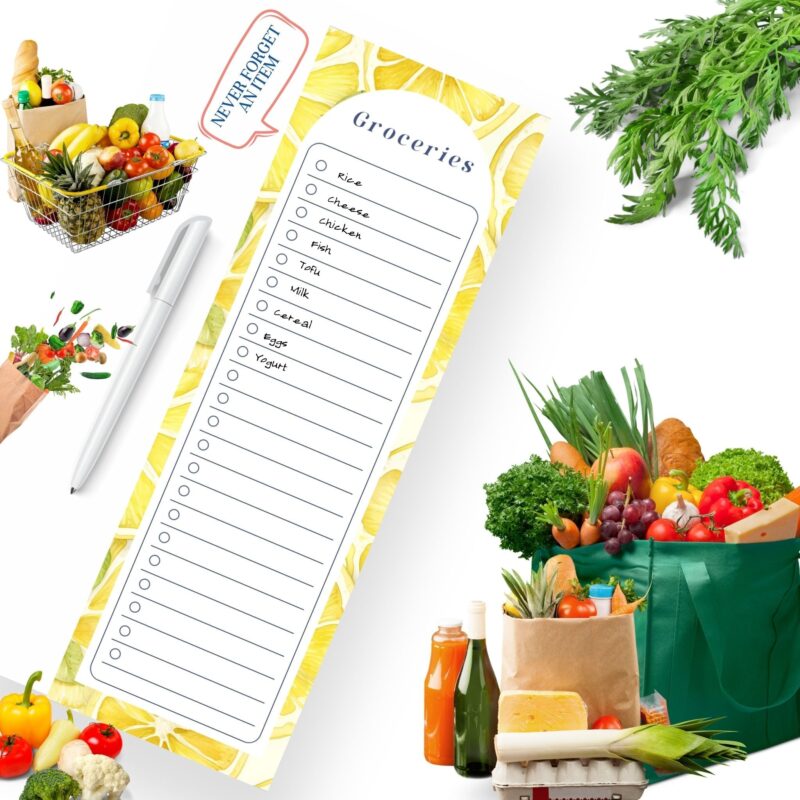 Lemon design A5 printable meal plan PDF