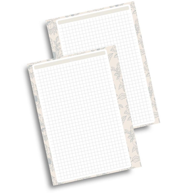 Aesthetic A5 planner notes with grid layout
