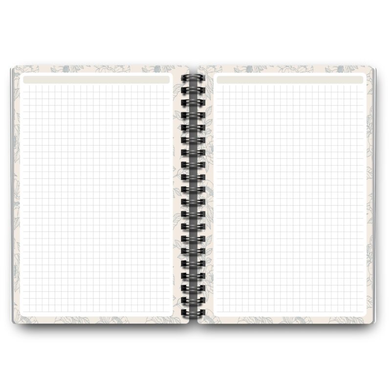 Floral stationery page for notebook organization