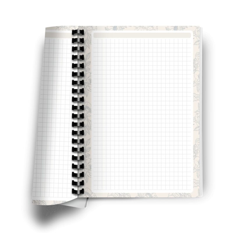 Grid note planner insert floral A5 PDF