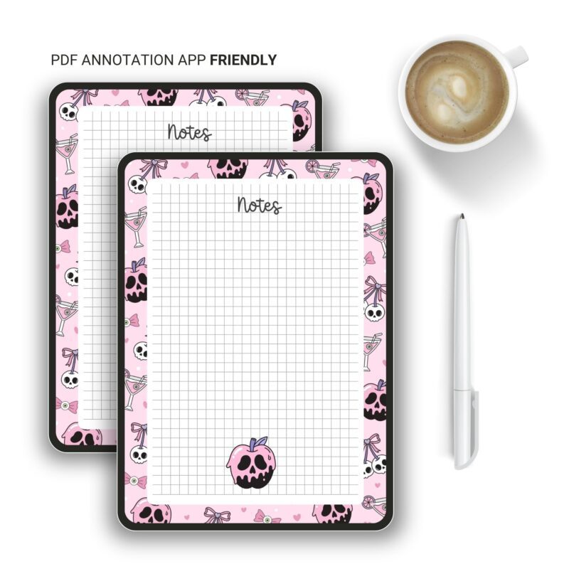 Flat lay of fall-themed notes insert on desk