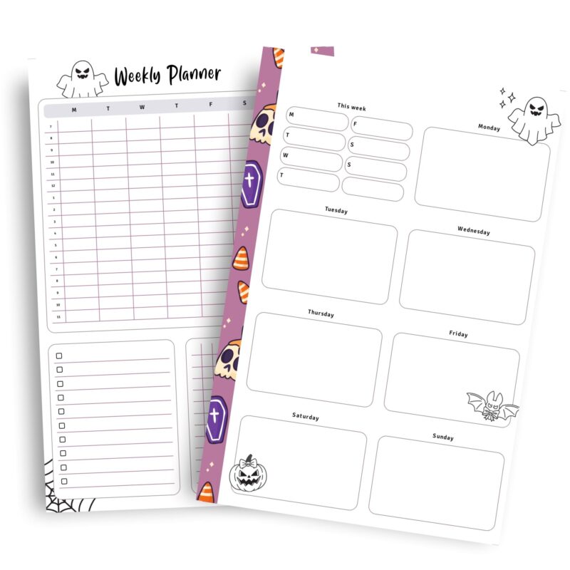 Week planner page styled for October tasks