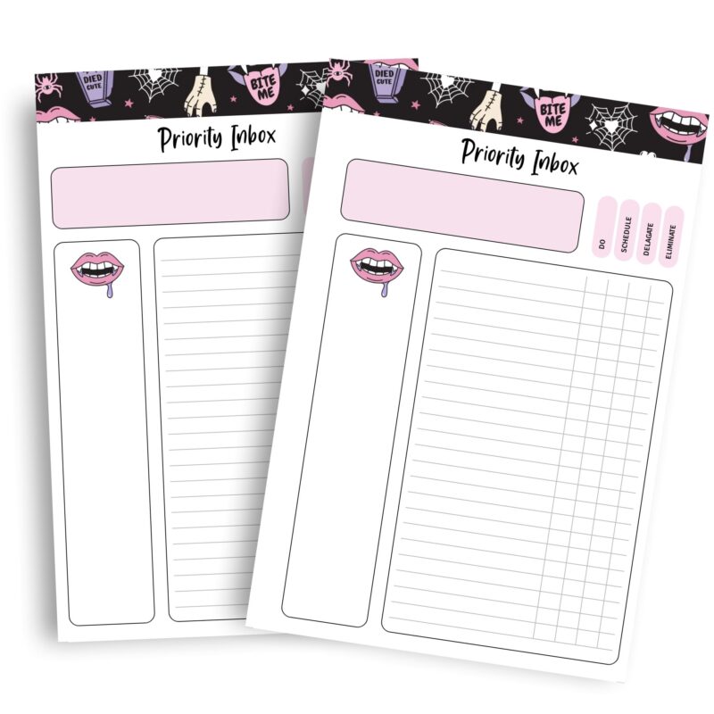 A5 task tracker for important to-dos