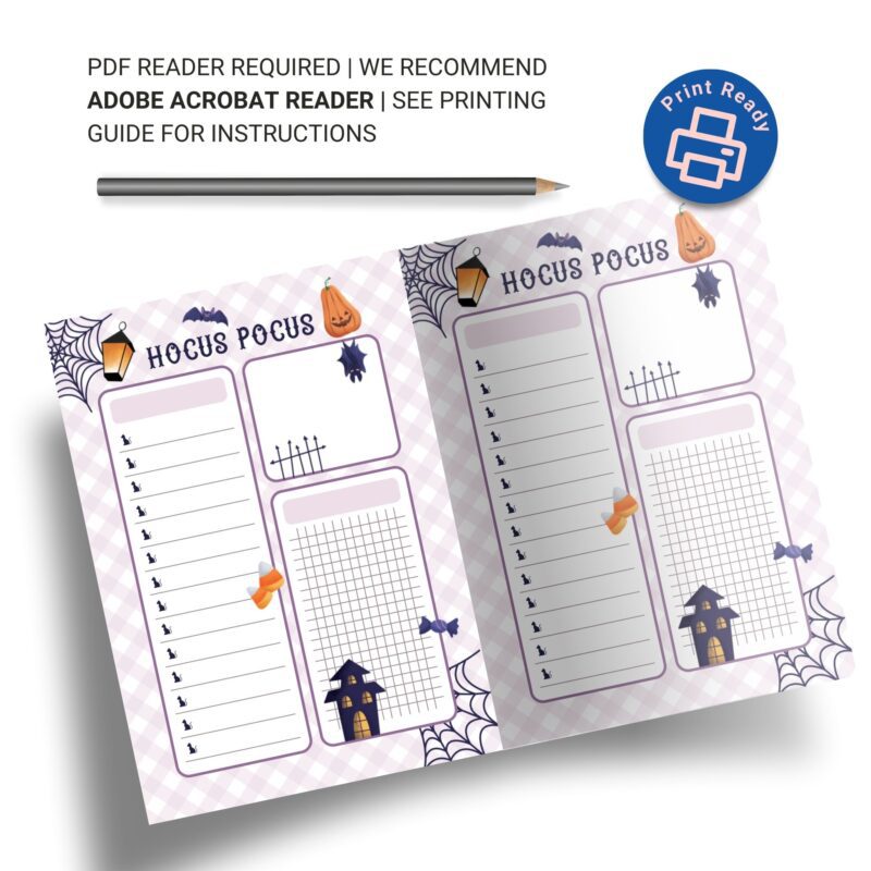 Printable checklist page for Halloween to-dos