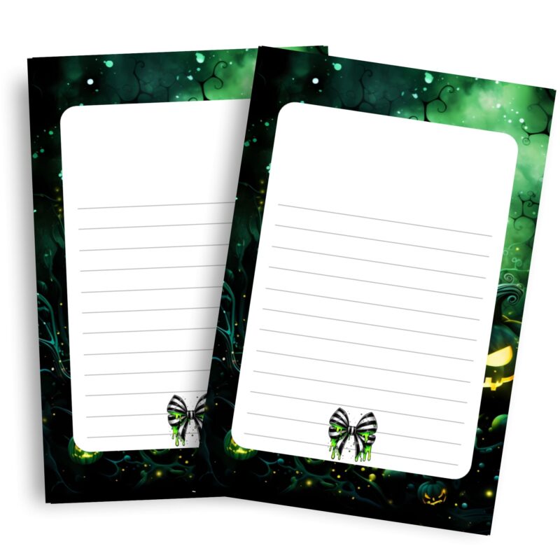 Greeting card insert with spooky skulls for fall