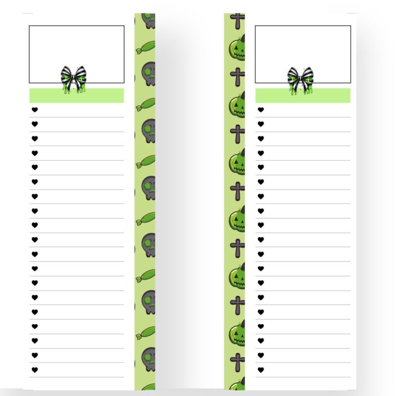Trick-or-treat checklist page A6 format