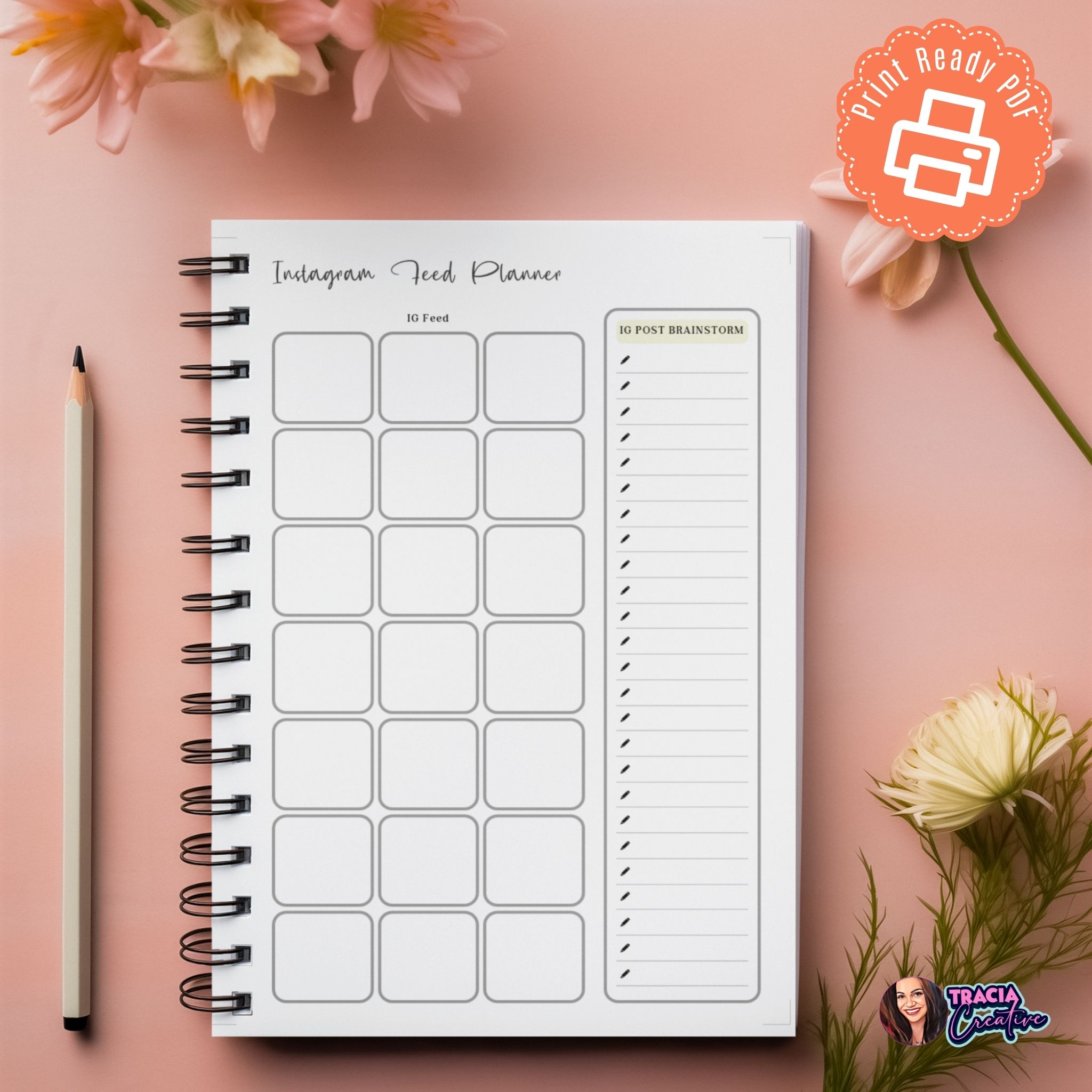 Instagram feed planner printable A5