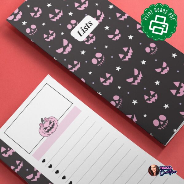 Halloween To-Do List printable pink and black design