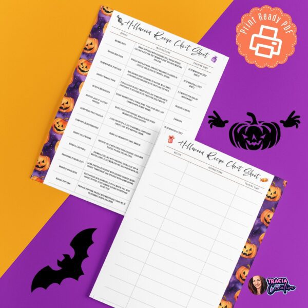 Printable Halloween Recipe Sheet PDF