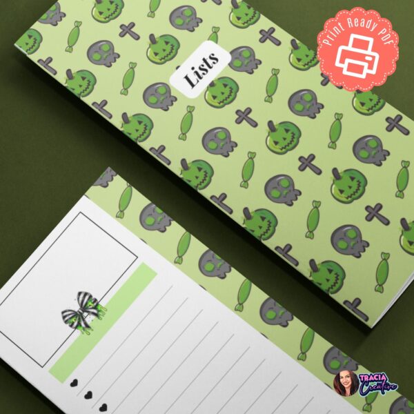 Halloween list planner checklist pages printable