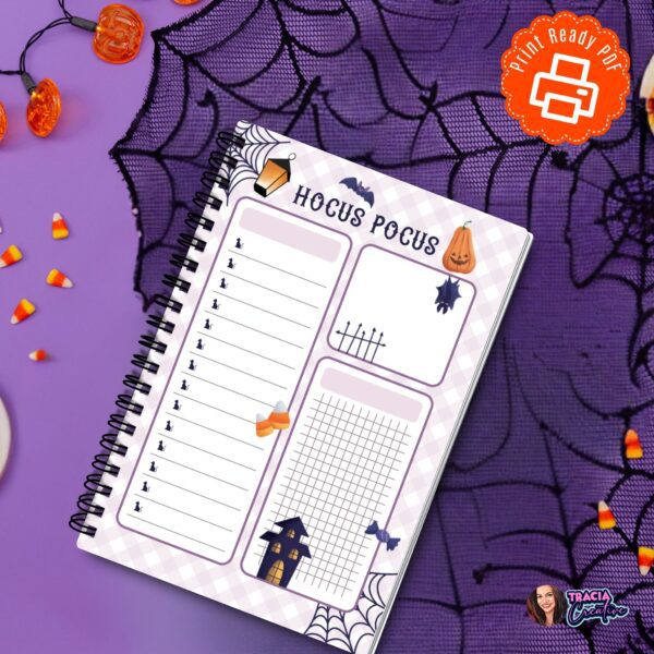 Hocus Pocus Halloween Notepad in A6 layout