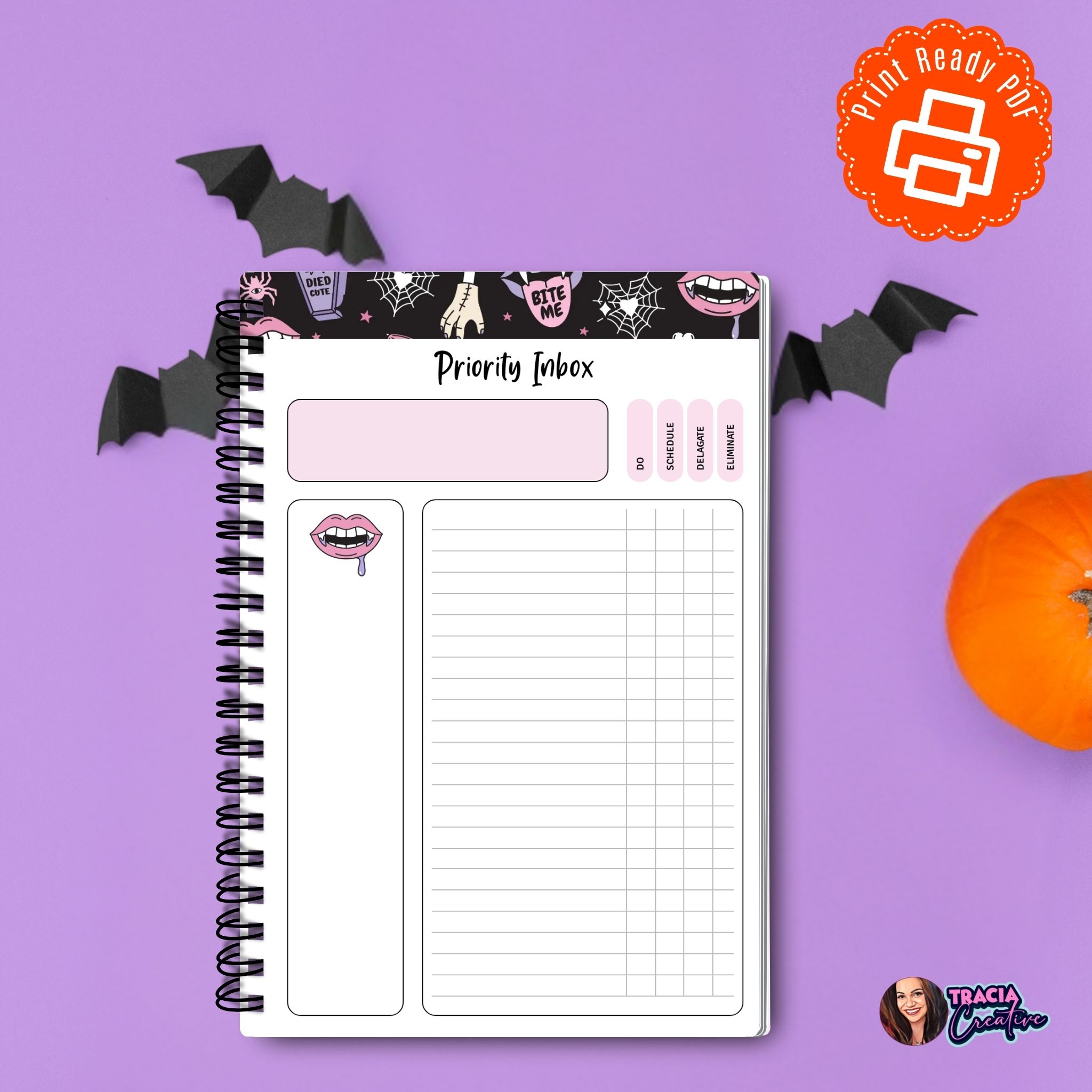 Halloween Priority Inbox Planner printable A5