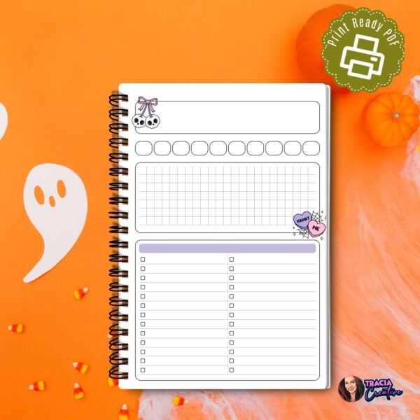 Halloween Notes Planner printable in A5 format