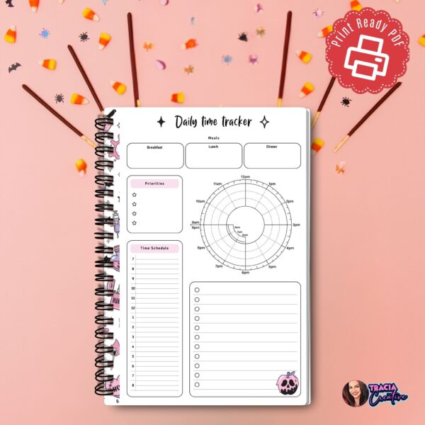 Halloween Daily Time Tracker A5 printable