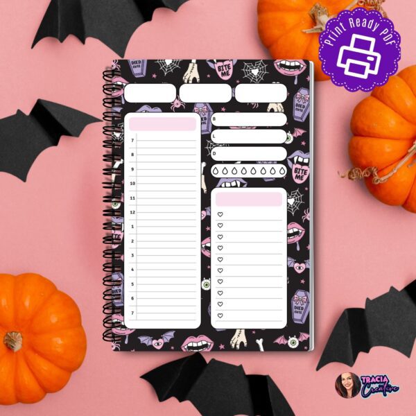 Creepy Cute Halloween Notepad in A6 printable format