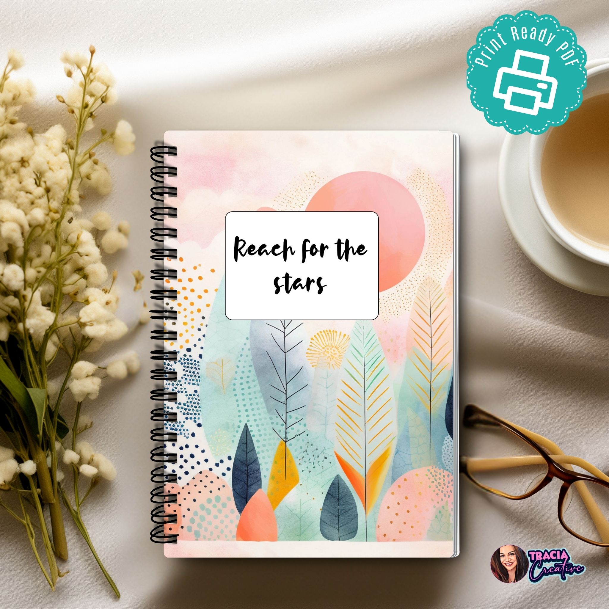 Boho abstract planner dashboard printable A5