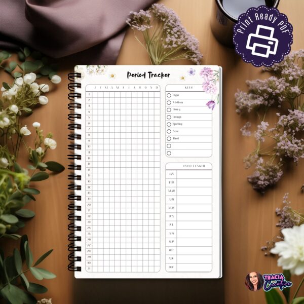 A5 Period Tracker printable PDF menstrual calendar