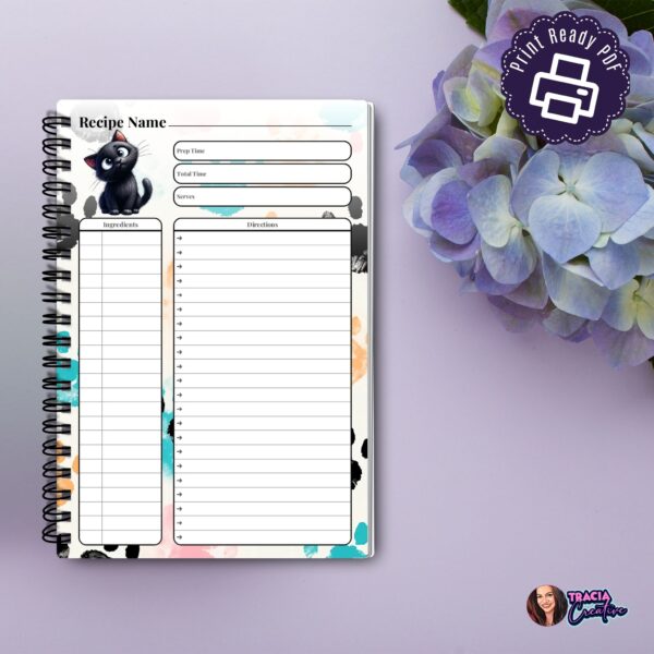 Pet Recipe Planner A5 printable PDF pages