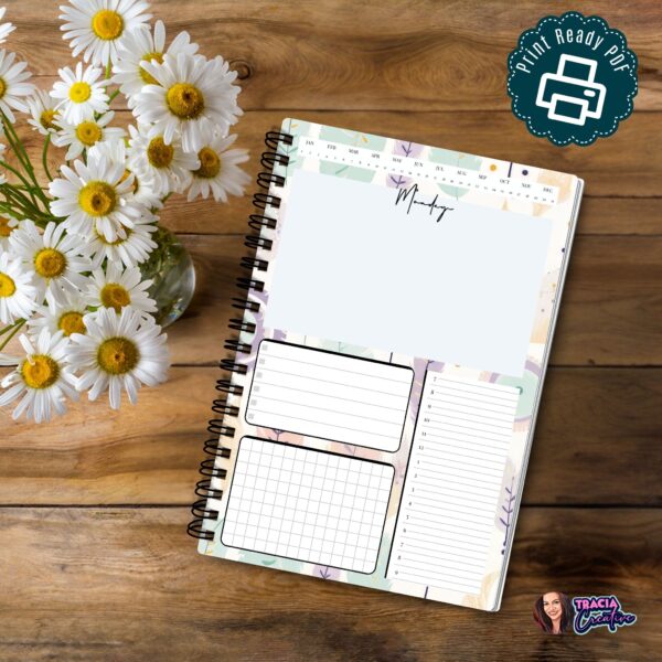 Undated Weekly Planner A5 pastel printable