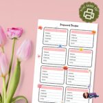 Password Tracker Floral A5 printable pages