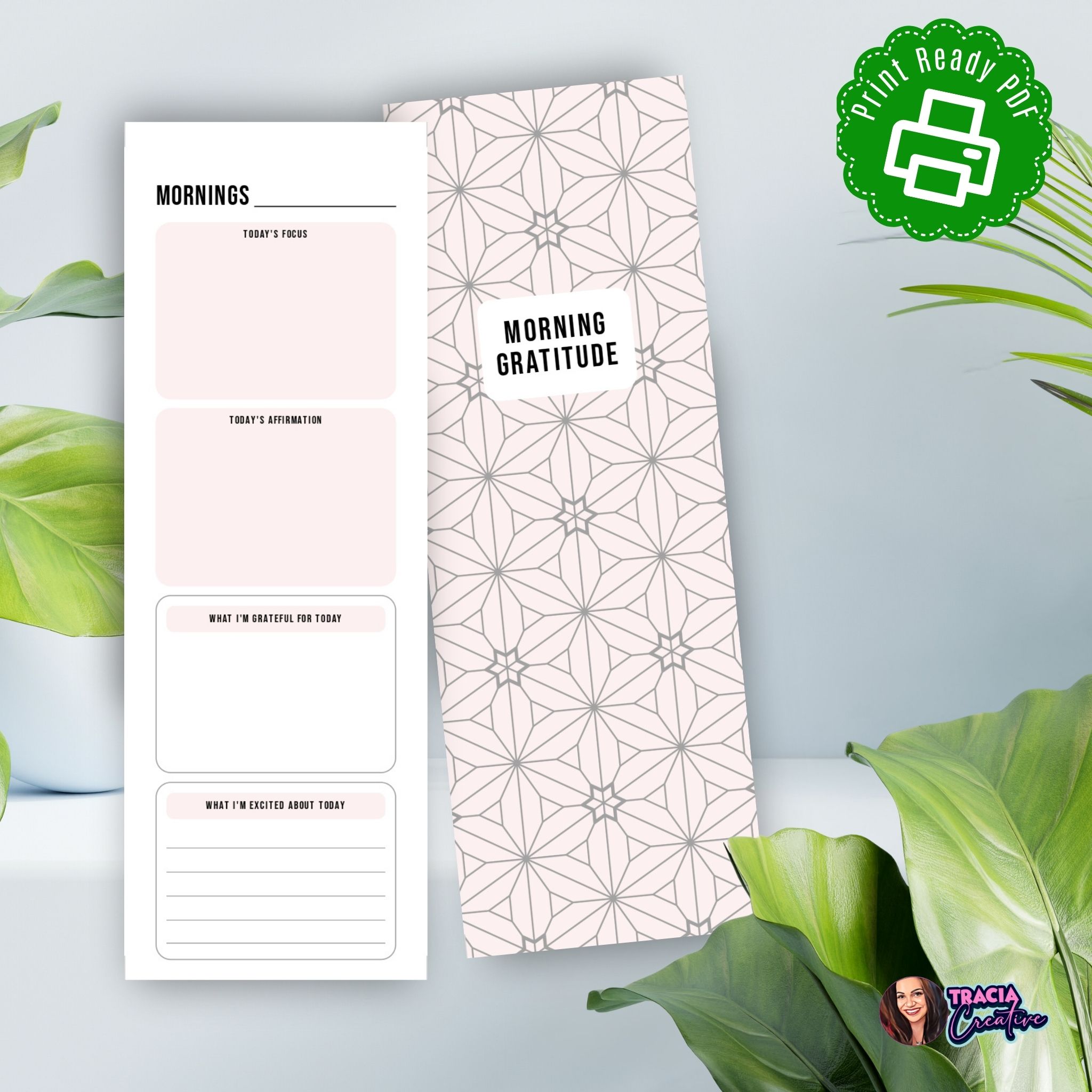 Gratitude journal insert with daily prompts PDF