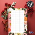 Moorish Floral Notes Page A5 printable PDF