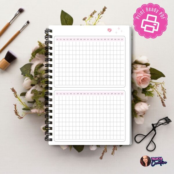 Monthly Skincare Tracker A5 printable PDF