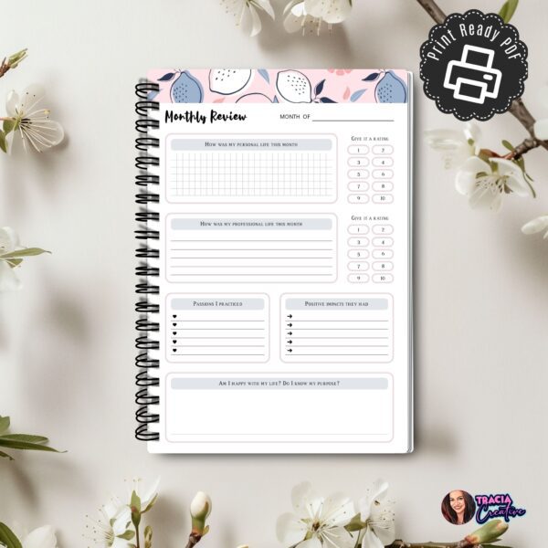A5 Overview Monthly Planner Insert printable