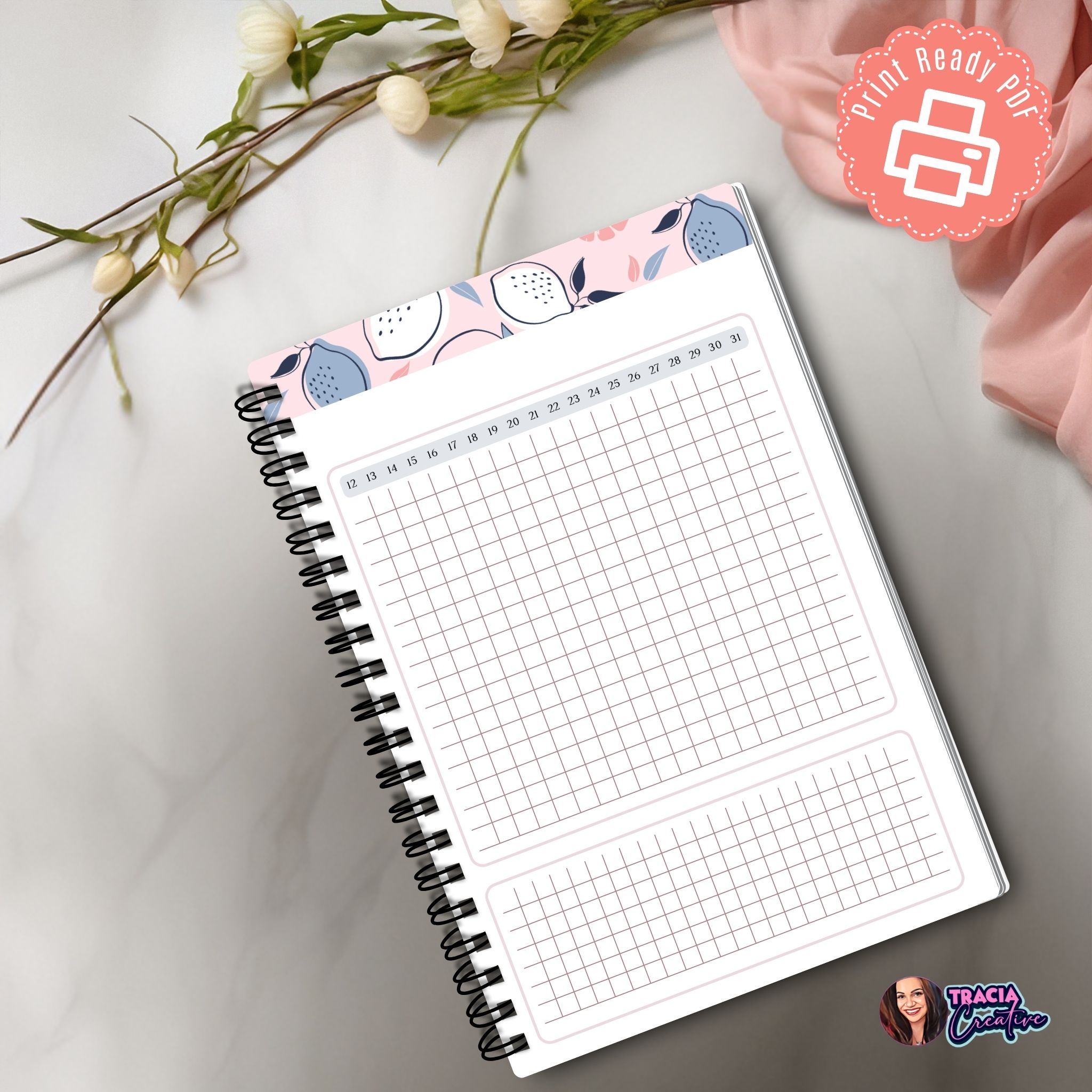 A5 Monthly Habit Tracker printable insert