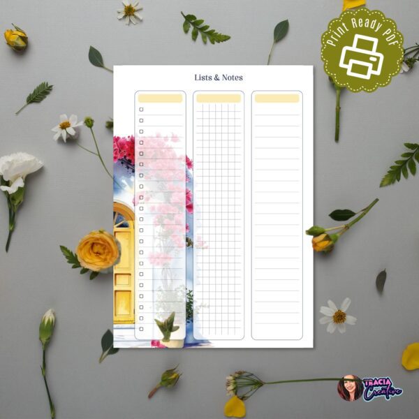 A5 Mediterranean Planner Insert printable
