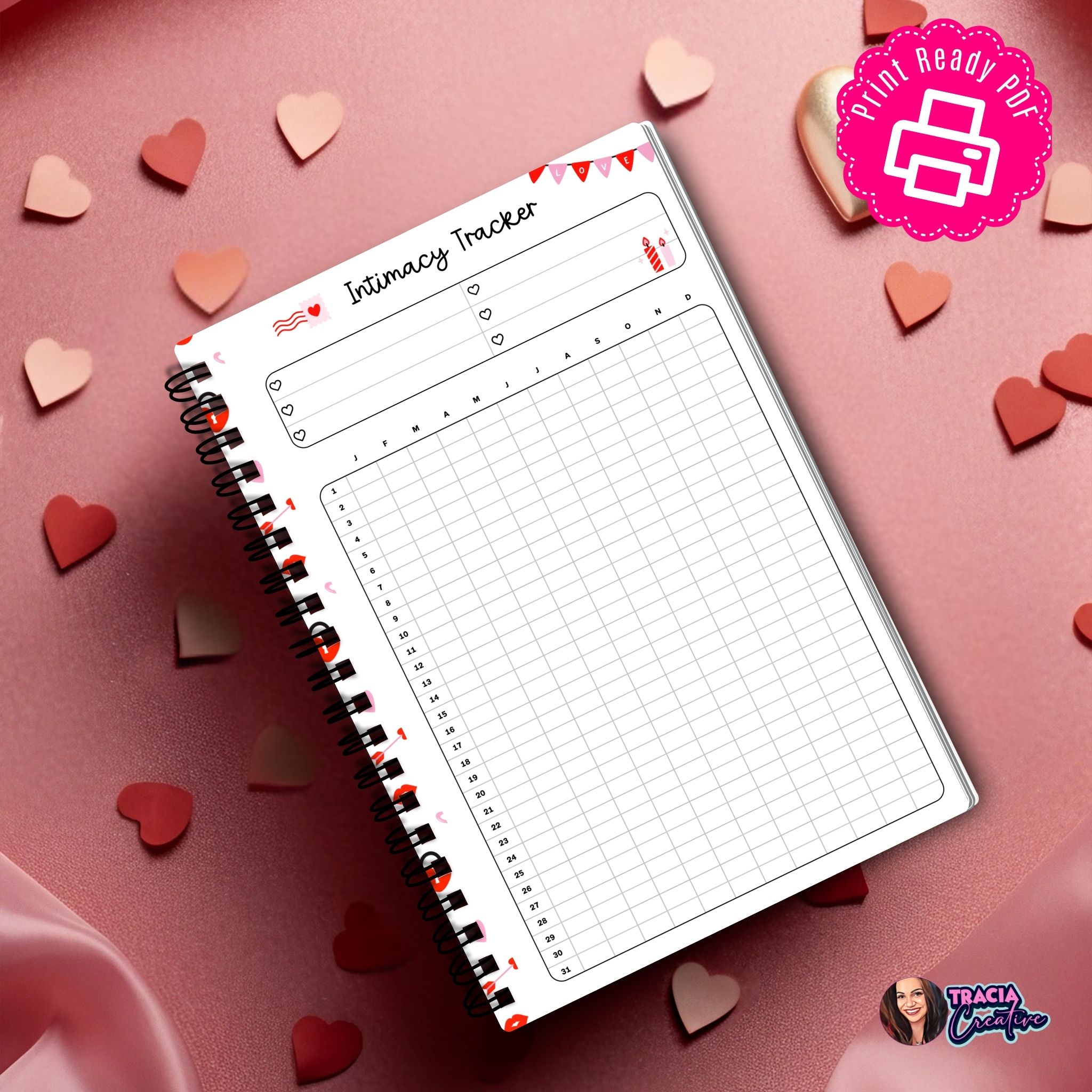 Intimacy tracker printable A5 PDF