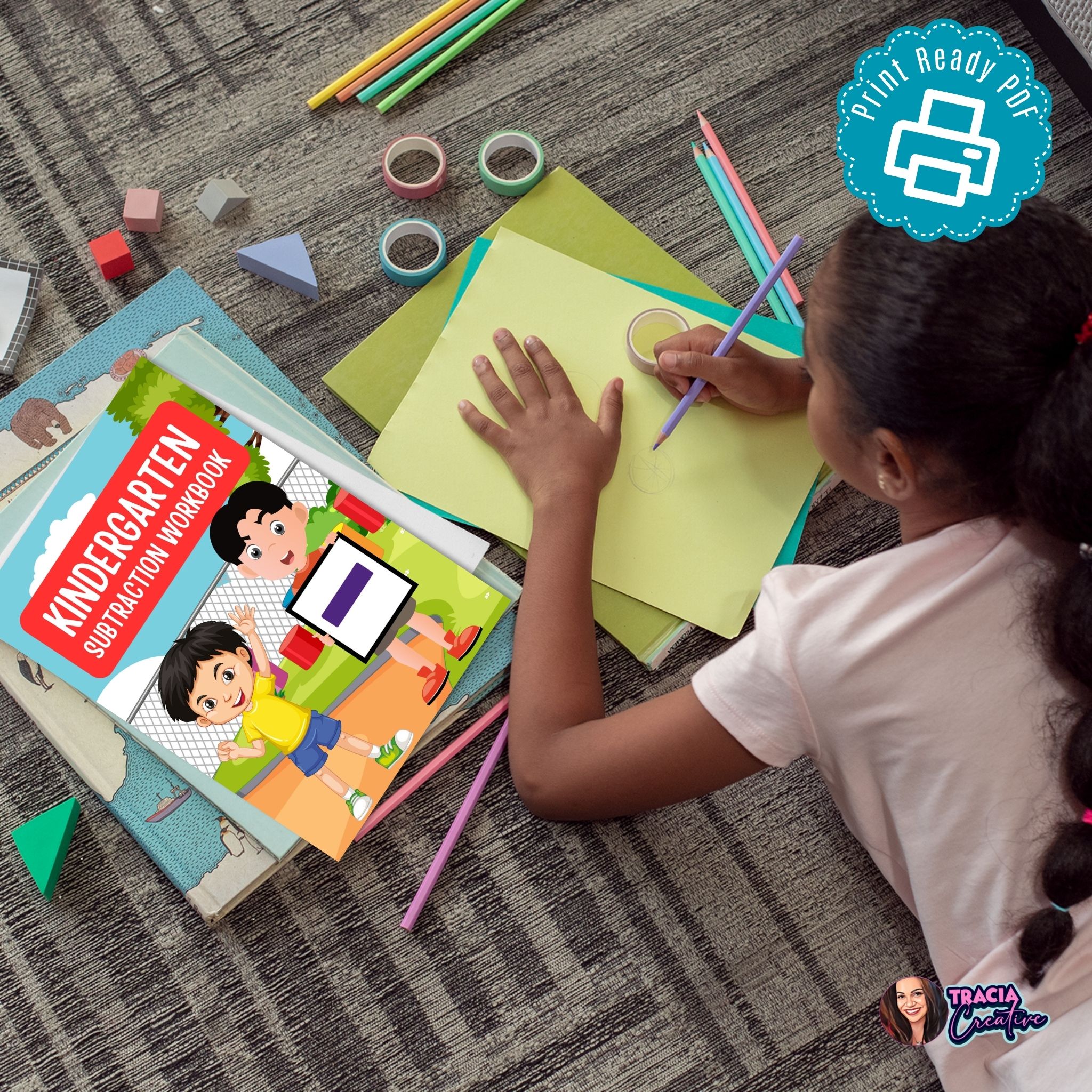 Printable kindergarten subtraction workbook with fun numbers