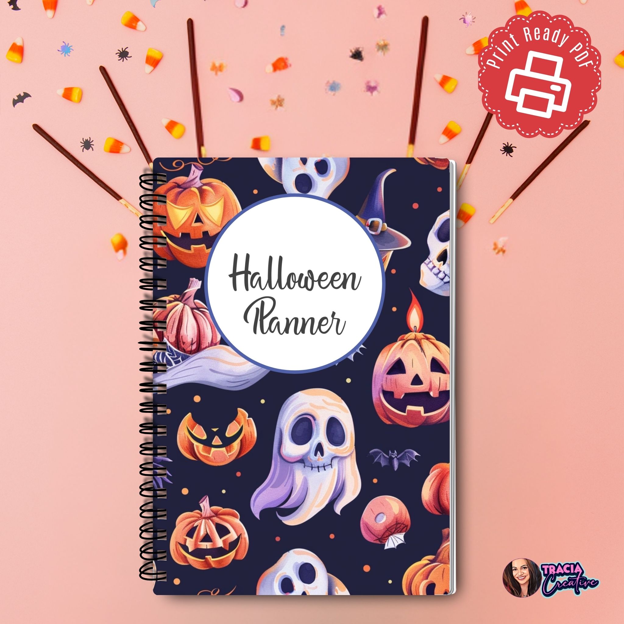 Halloween planner printable 16-page A5